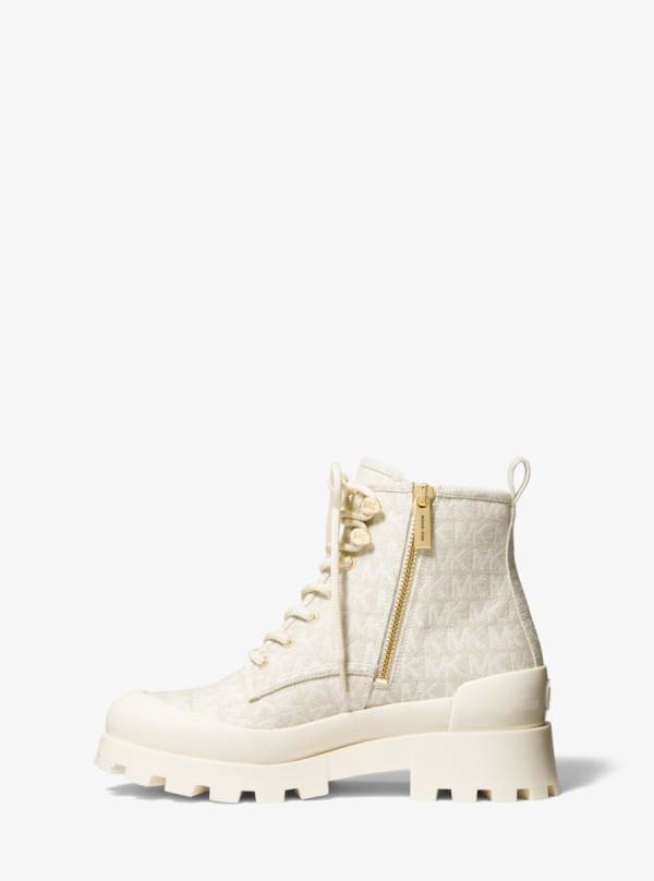 Damske Bojové topánky Michael Kors Payton Logo Jacquard Béžové - Topanky Michael Kors Nejlevnejsi | LZMYQ-0347